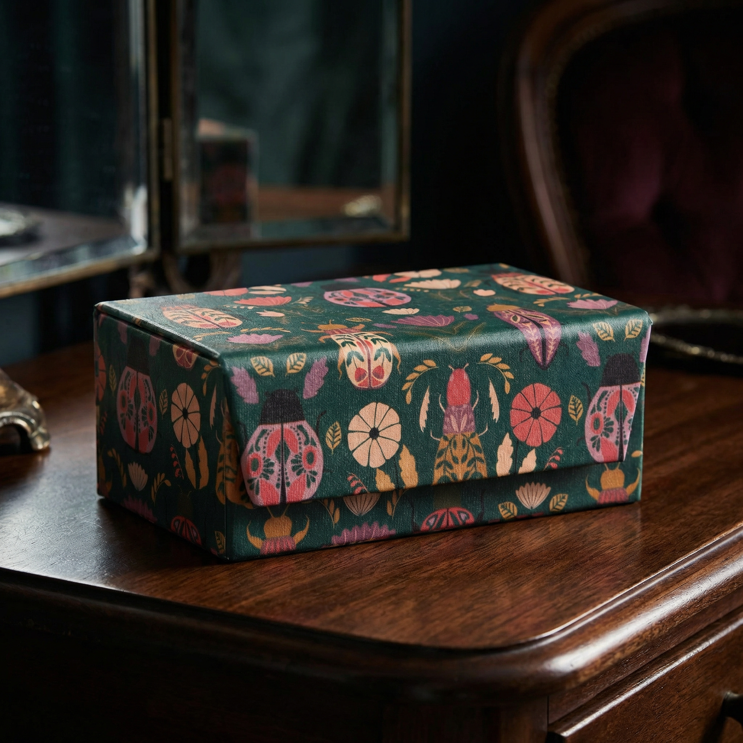 Jewelry Travel Case Amulet | Organizer Case Keepsake Box | 4.3" x 2.5"