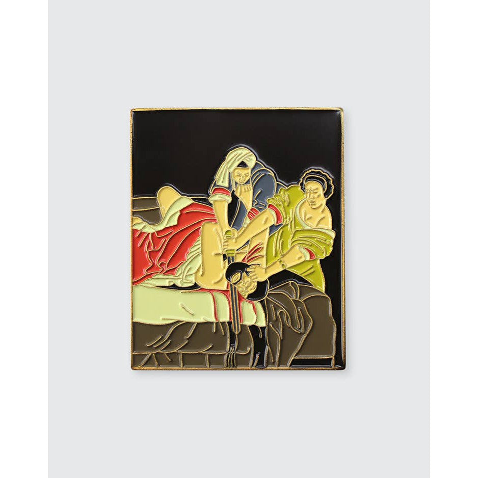 Judith Slaying Holofernes Extra Large Statement Enamel Pin | Soft Lapel Pin | 1.9" x 2.2"
