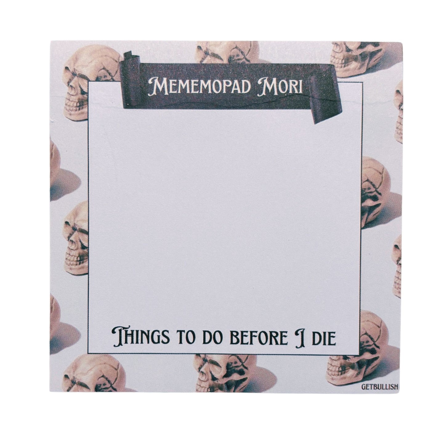 Mememopad Mori Jumbo Sticky Notes | Skull Notepad | 4" x 4" 50 Pages