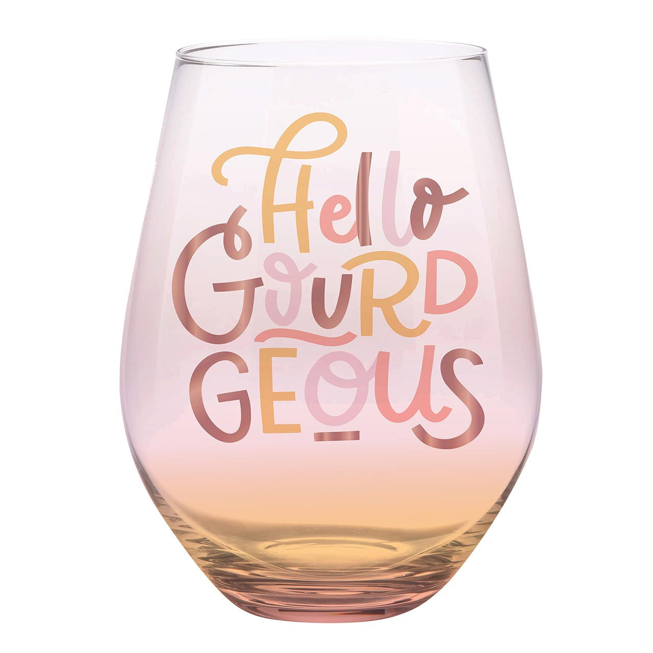 Jumbo Hello Gourdgeous Stemless Wine Glass | 30 Oz. | Holds an Entire Bottle of Wine!