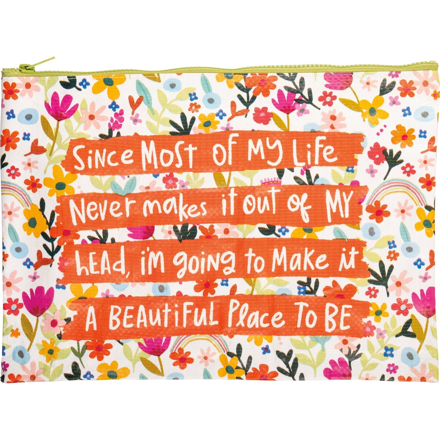 Jumbo Pouch Make It A Beautiful Place To Be Zipper Folder | 14.25" x 10"