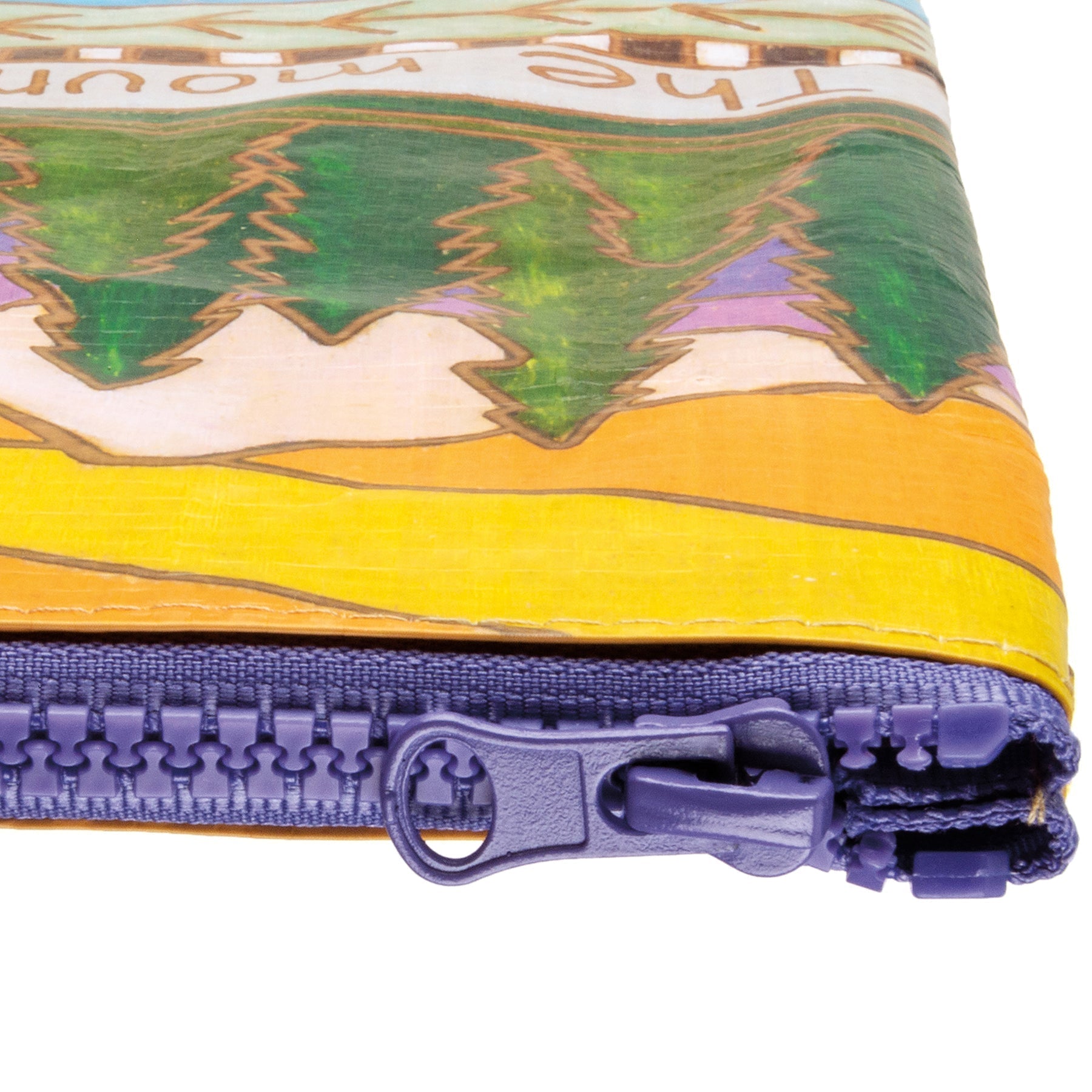 Jumbo Pouch Mountains Are Calling I Must Go Zipper Folder | Recycled Material Pouch | 14.25" x 10"