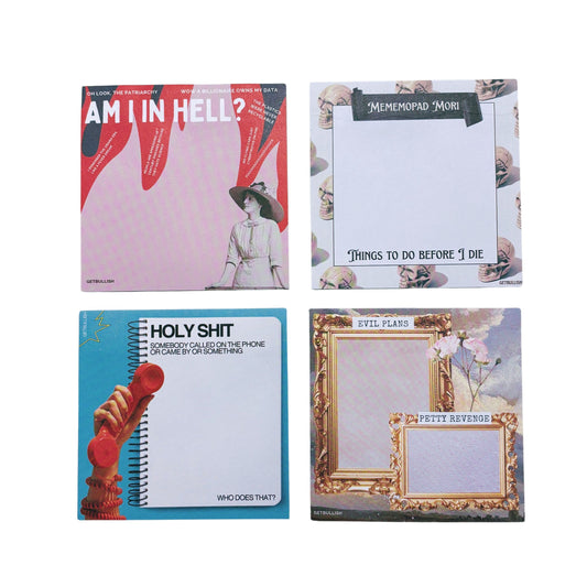 Jumbo Sticky Notes Set | Funny Home Office Notepad | 4" x 4" 50 Pages Each