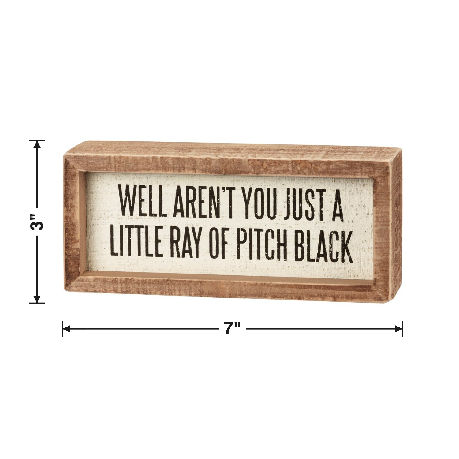 Just A Little Ray Of Pitch Black Box Sign size chart