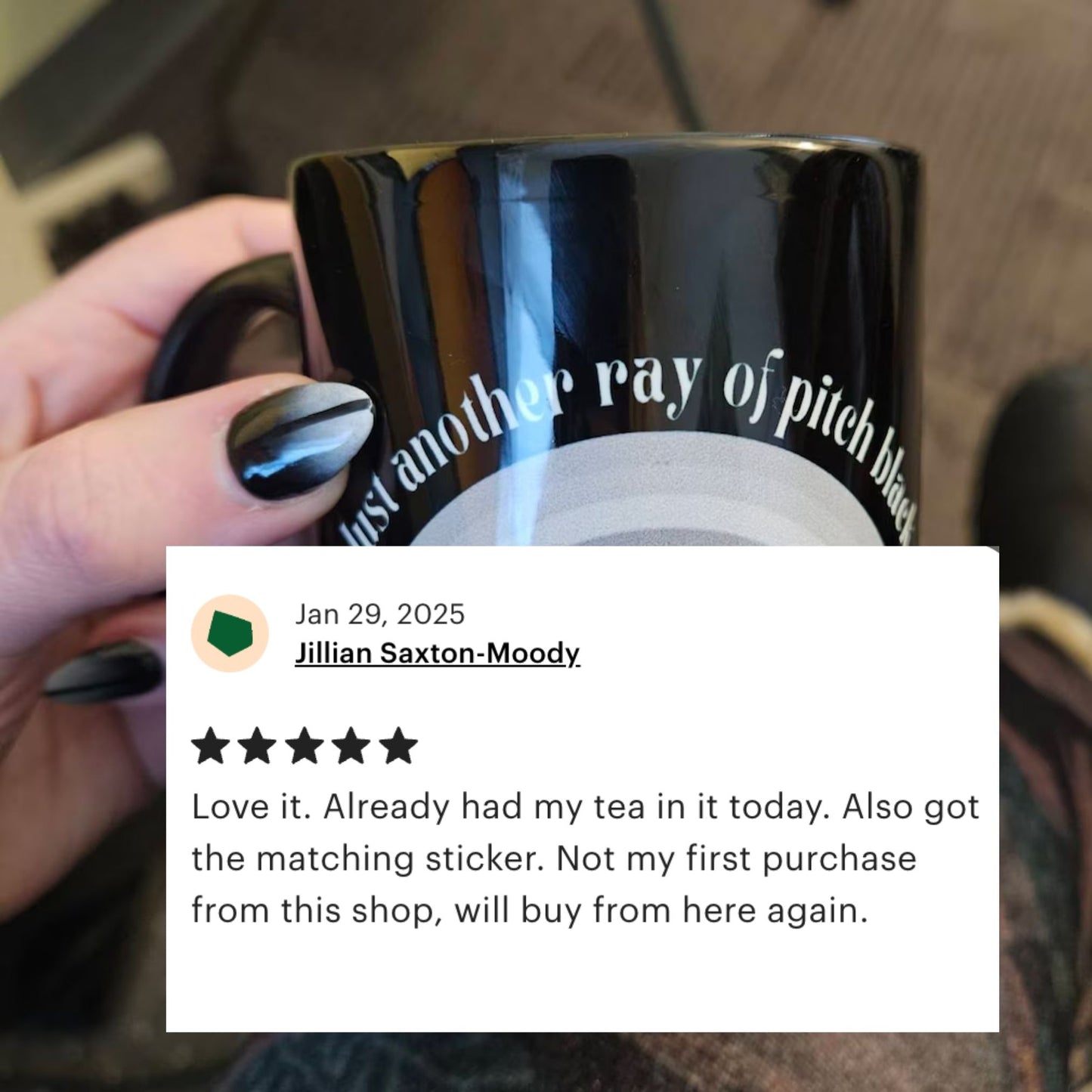 Just Another Ray of Pitch Black 11oz Black Mug