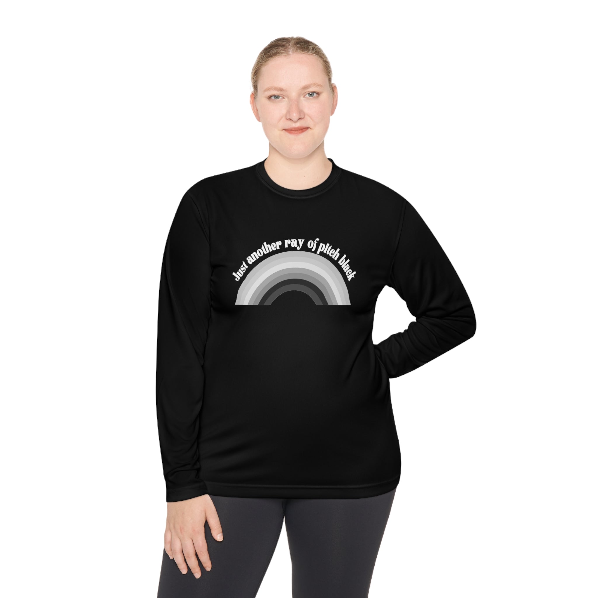 Just Another Ray of Pitch Black Unisex Lightweight Long Sleeve Tee (Sizes  through 4X)