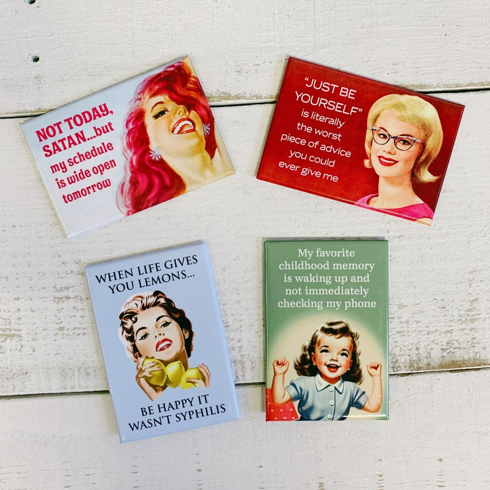 Just Be Yourself Is Literally The Worst Advice Rectangular Magnet | Funny Refrigerator Magnet | 3" x 2"