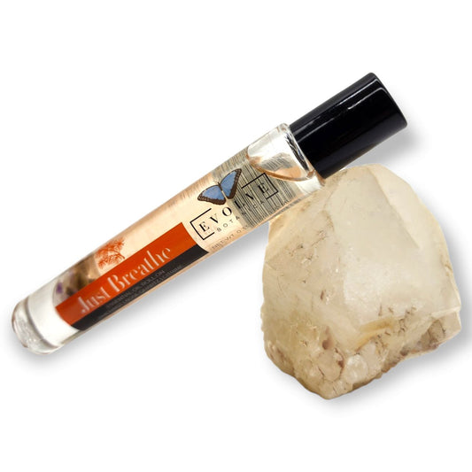 Just Breathe Gemstone Essential Oil Roll On | Self Care Perfume Aromatherapy Oil | 10ml