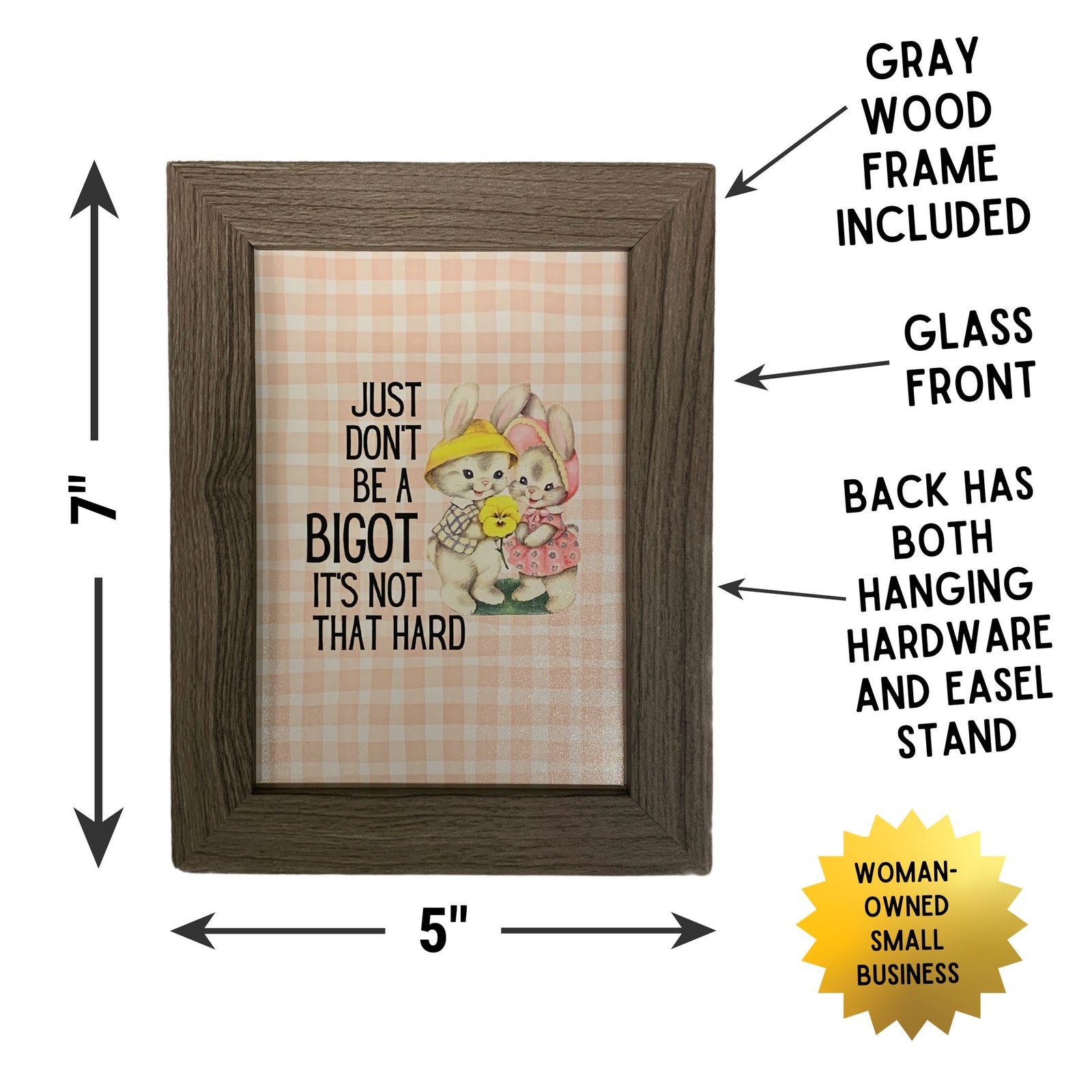 Just Don't Be a Bigot Framed Wall Art | GetBullish Original Quote Sign