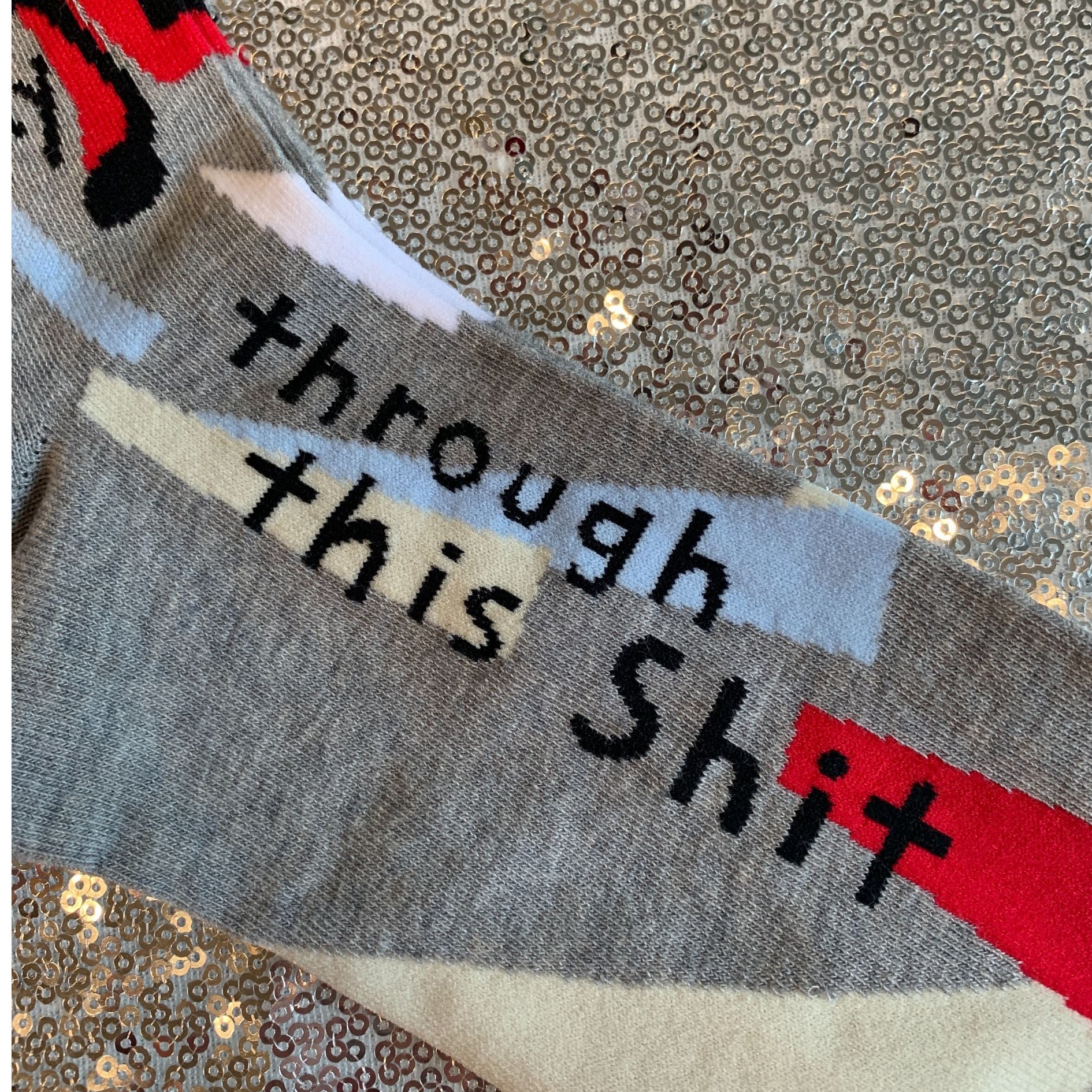 Just Gonna WTF My Way Through Men's Crew Socks | Novelty Funny Socks | BlueQ at GetBullish