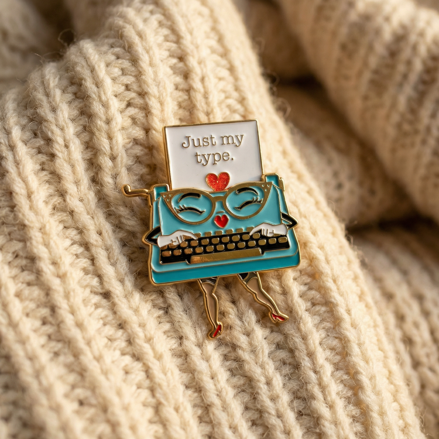 Just My Type Moving Enamel Pin | Typewriter, Moving Paper