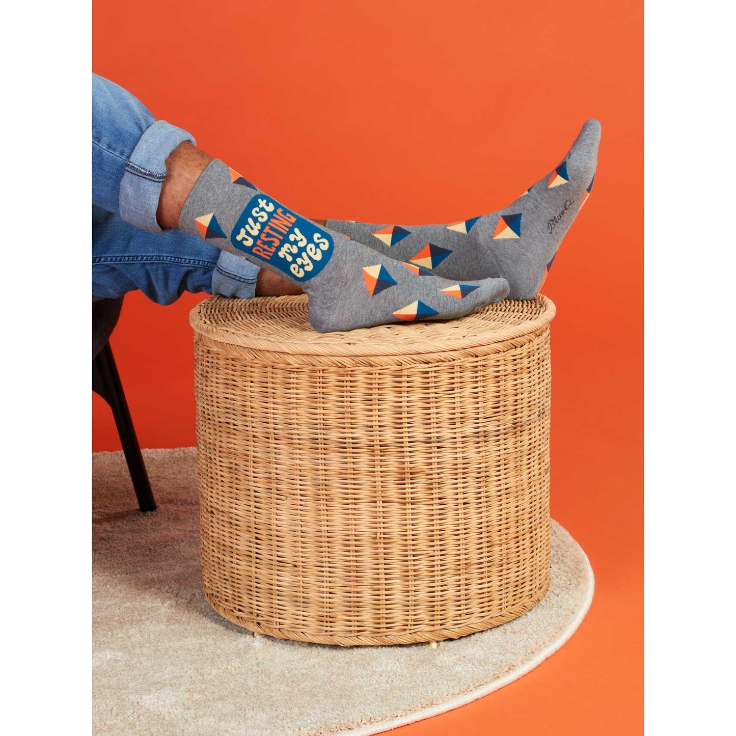 Just Resting My Eyes Men's Crew Socks | Novelty Socks | BlueQ at GetBullish