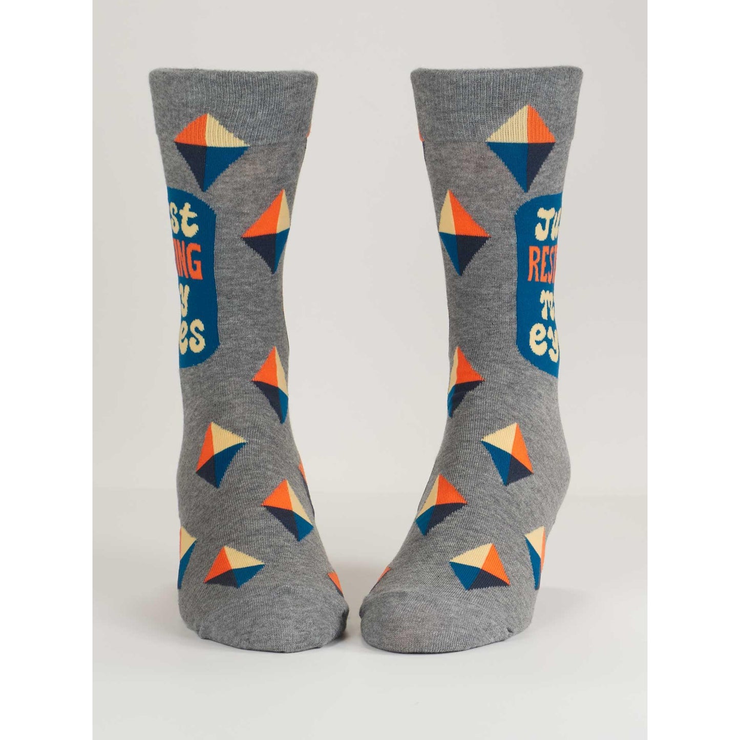 Just Resting My Eyes Men's Crew Socks | Novelty Socks | BlueQ at GetBullish