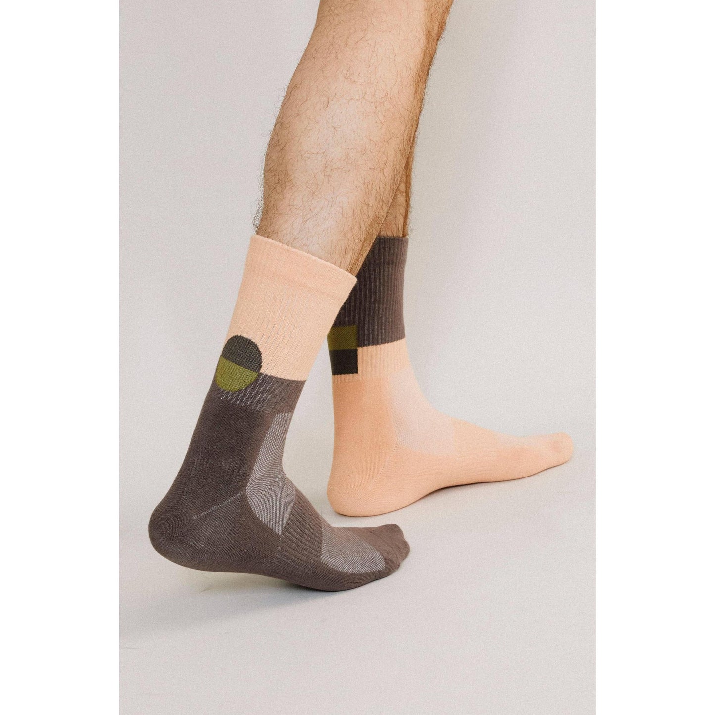 KC Crew Socks in Plum | Men's Mismatched Two-Tone Crew Socks | One Size Fits All