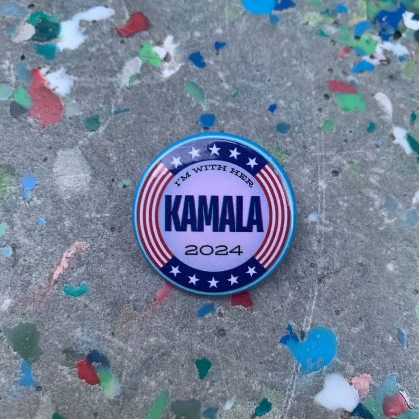 Kamala 2024 I'm With Her 1.25" Pinback Button Metal Pin