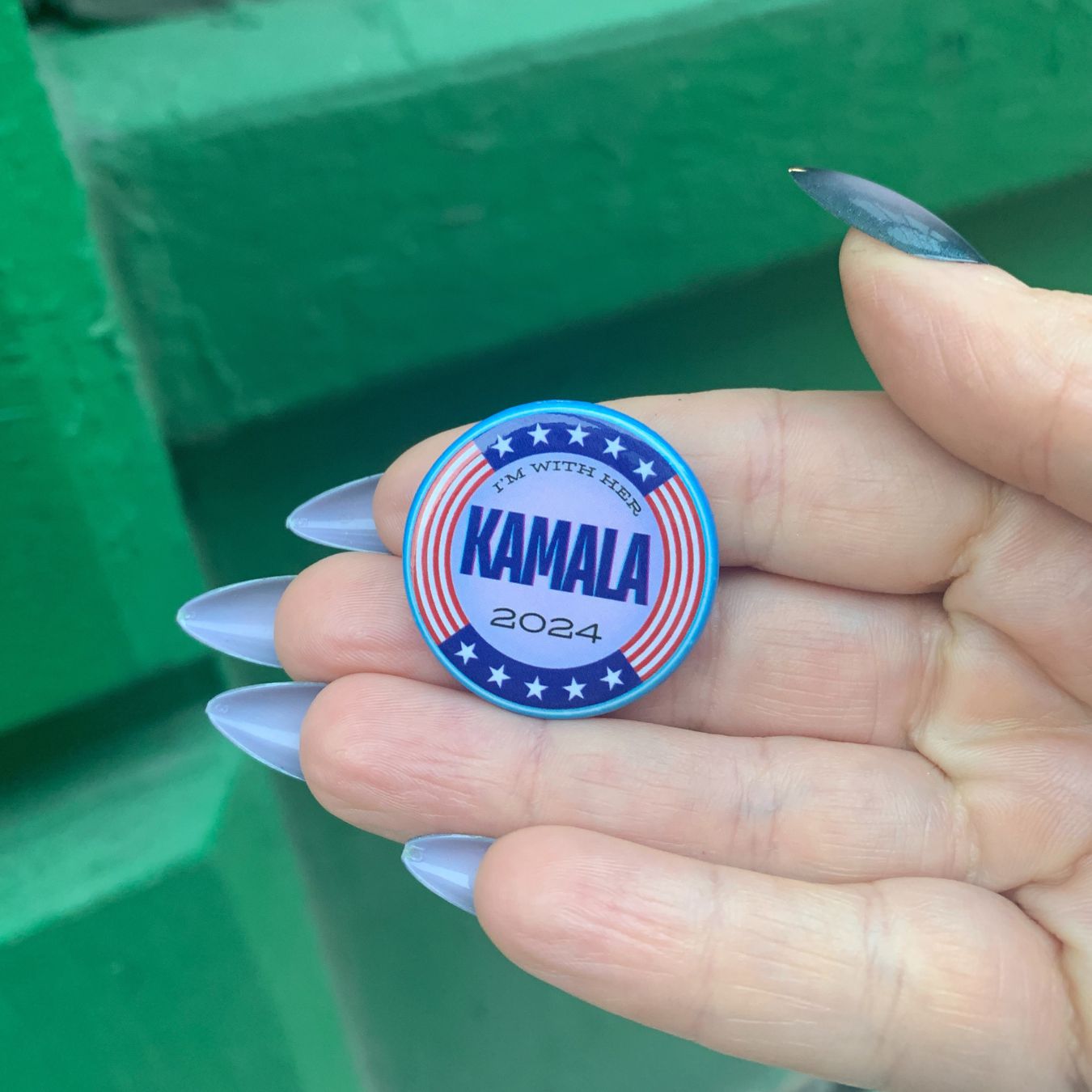 Kamala 2024 I'm With Her 1.25" Pinback Button Metal Pin