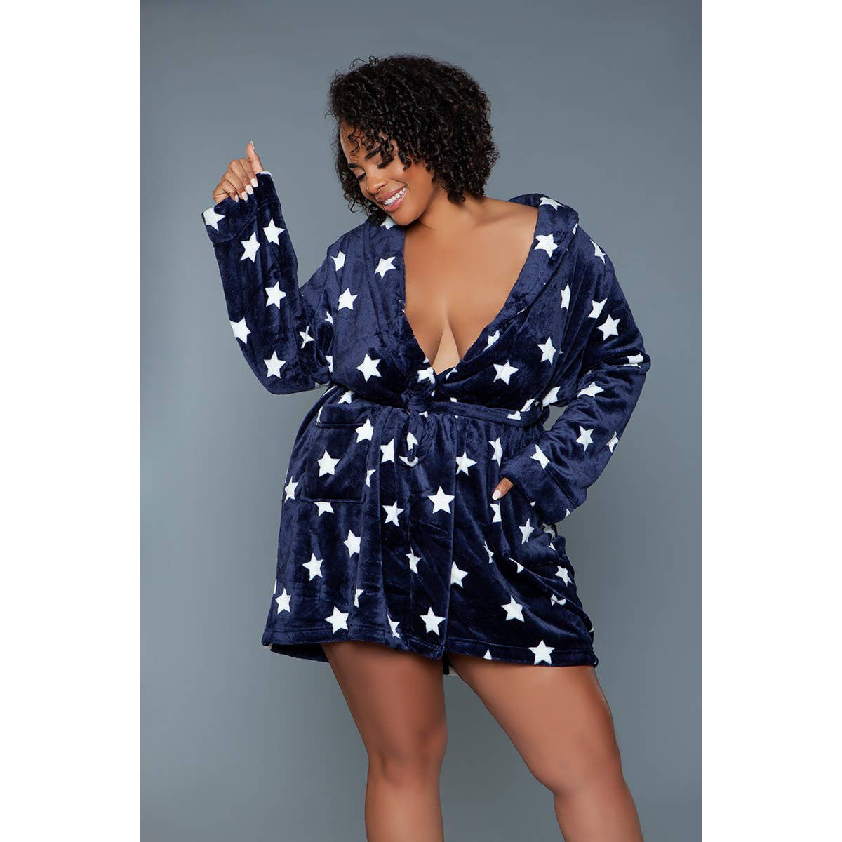 navy blue dress with white stars Glitter Stars Navy Tulle Plunging Formal Dress