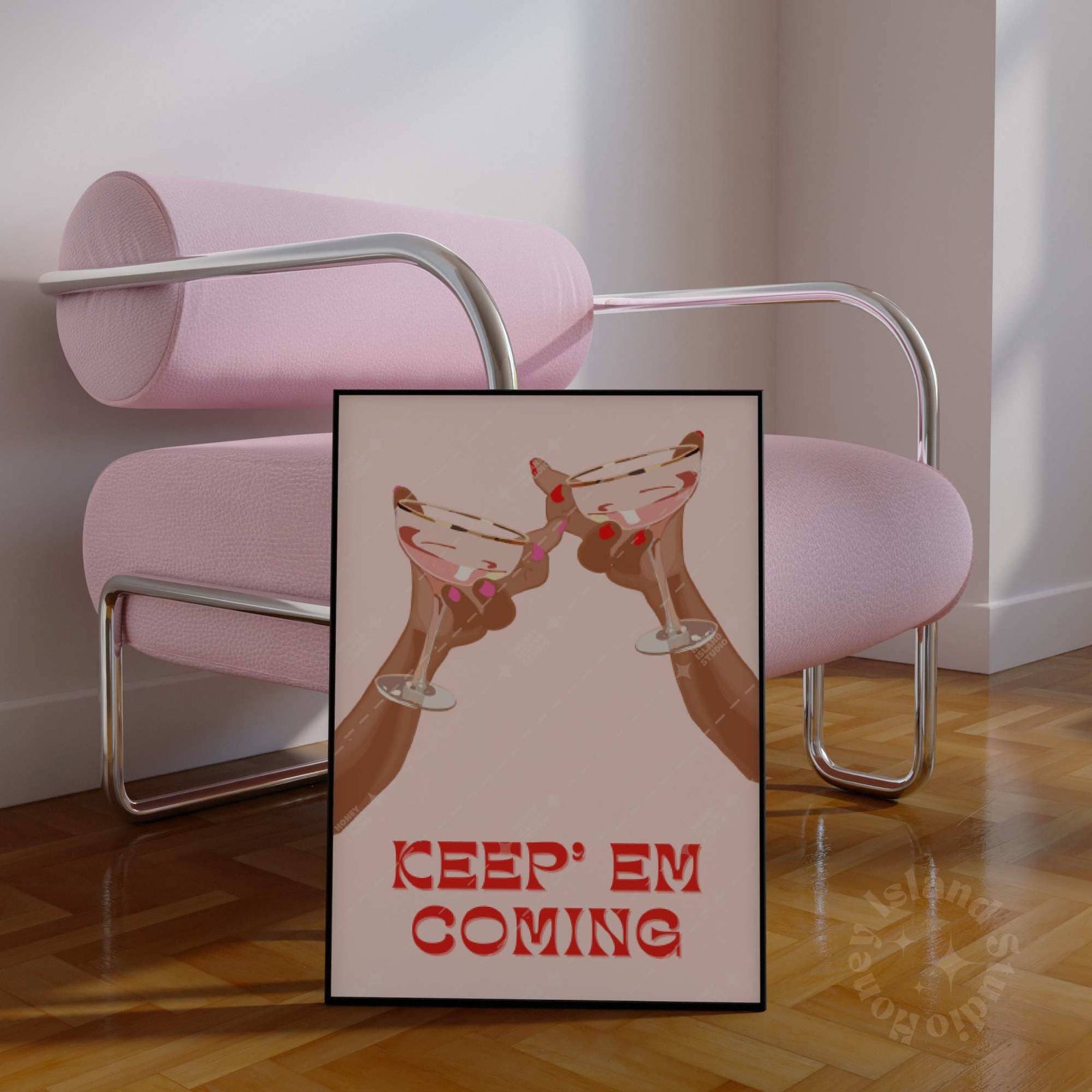 Keep 'Em Coming Cheers Poster | Unframed Wall Decor