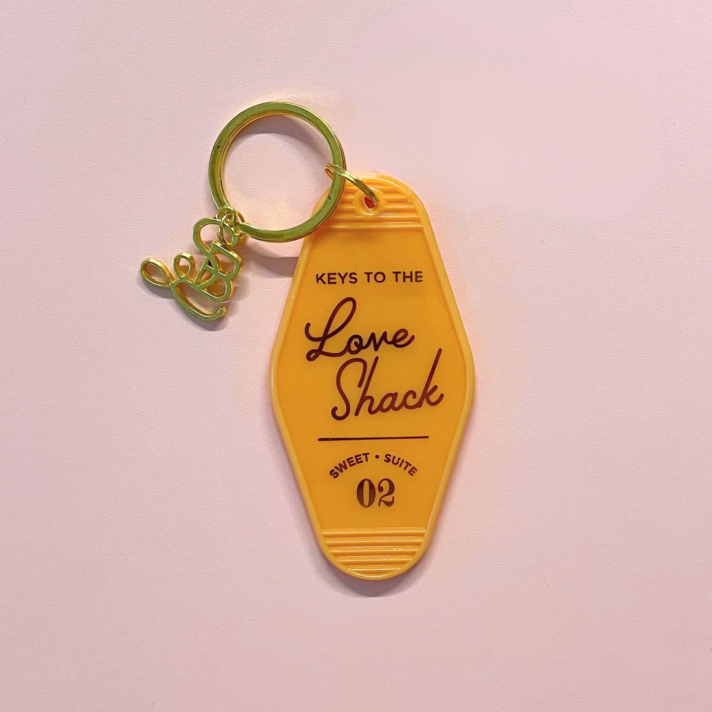 Keys To The Love Shack Motel Keychain in Coral