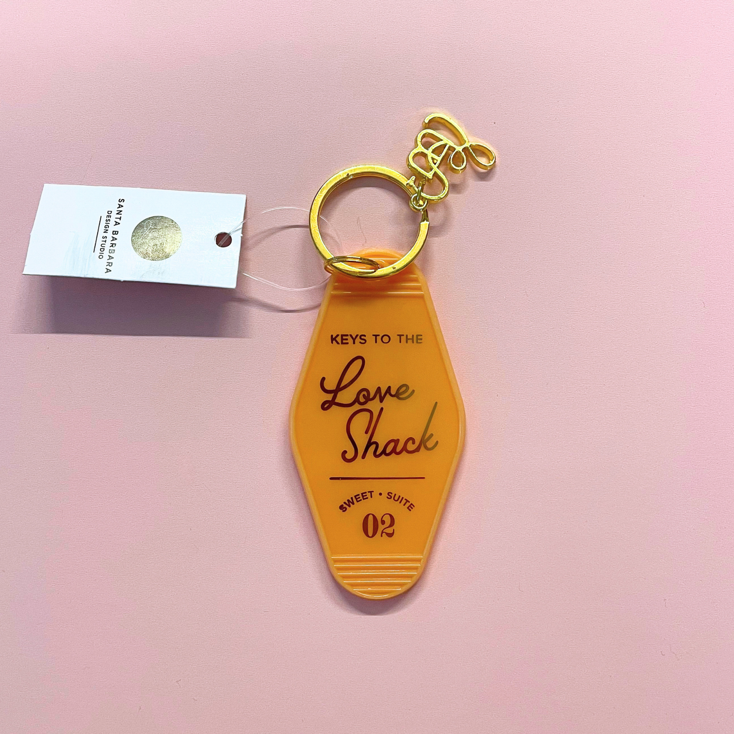 Keys To The Love Shack Motel Keychain in Coral