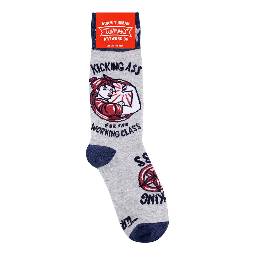 Kicking Ass for the Working Class Socks | Empowering Artwork Unisex Socks