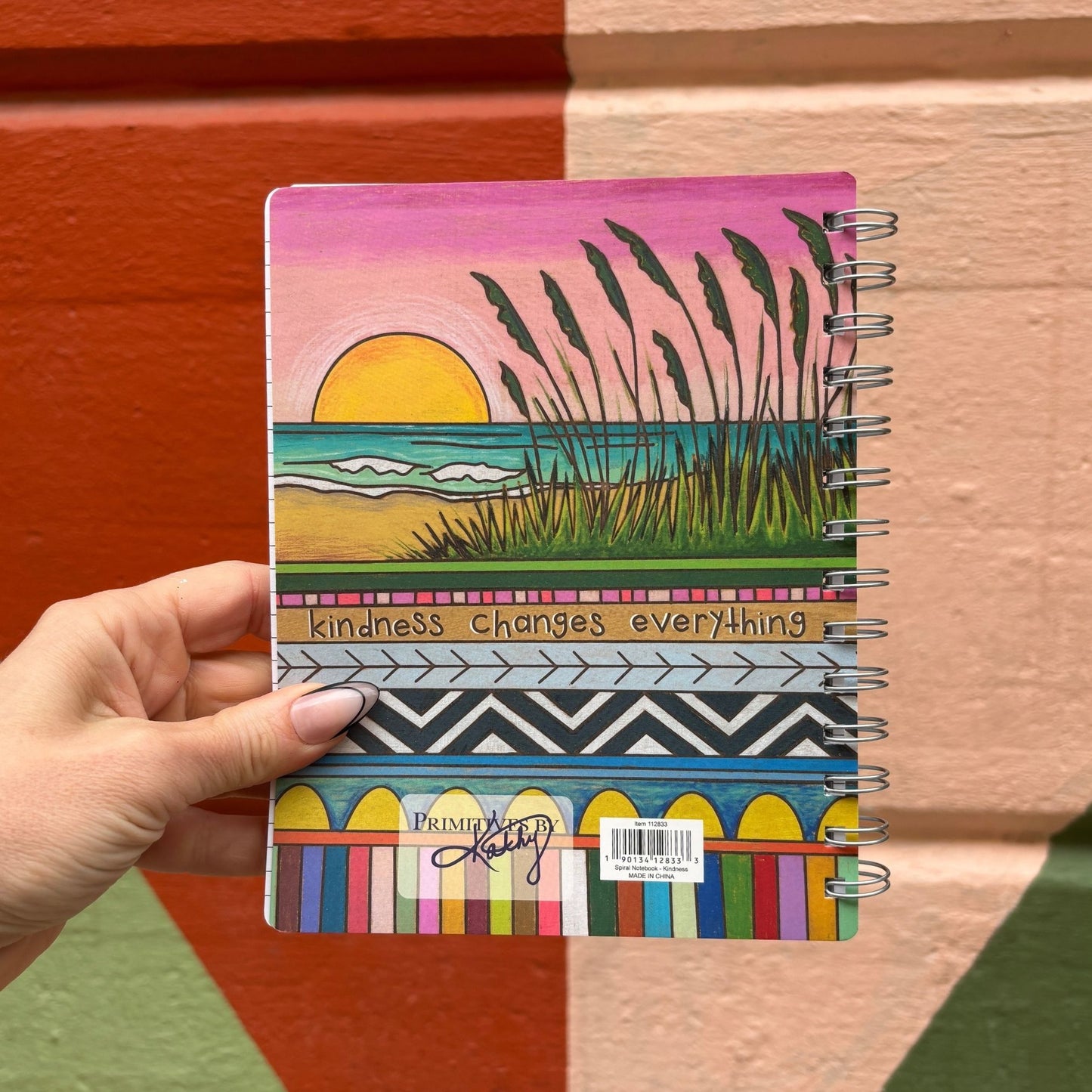 Kindness Changes Everything Double-sided Spiral Notebook | Colorful Wood Burned Designs Journal | 160 Lined Pages