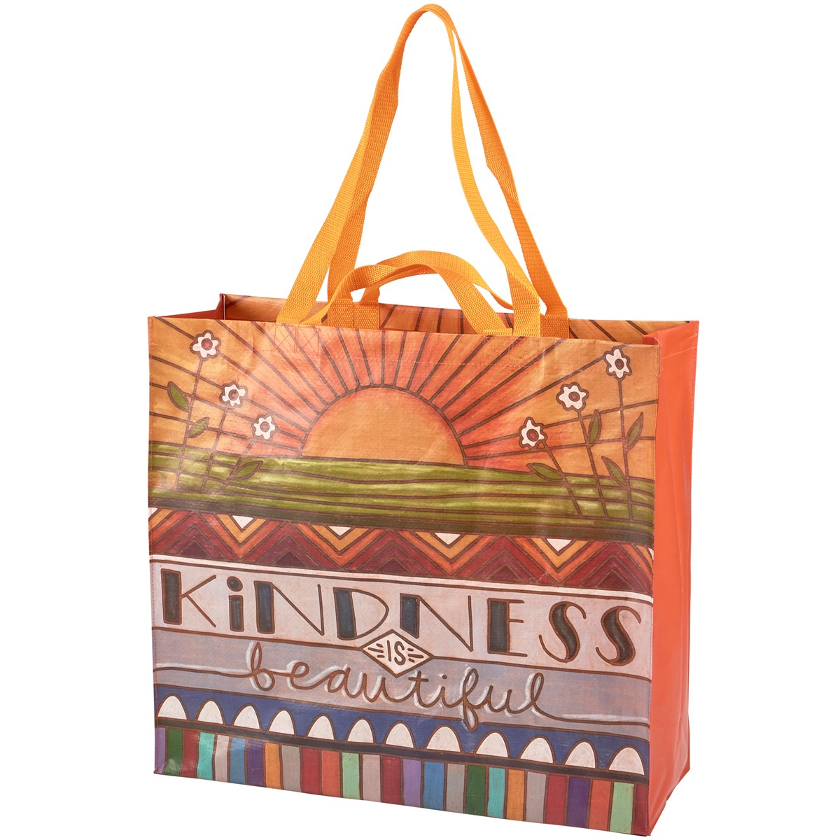 Kindness Is Beautiful Shopping Tote Bag | Extra Large Market Eco Bag | 19.50" x 17.50" x 7"