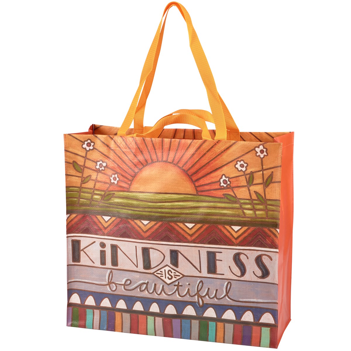 Kindness Is Beautiful Shopping Tote Bag | Extra Large Market Eco Bag | 19.50" x 17.50" x 7"