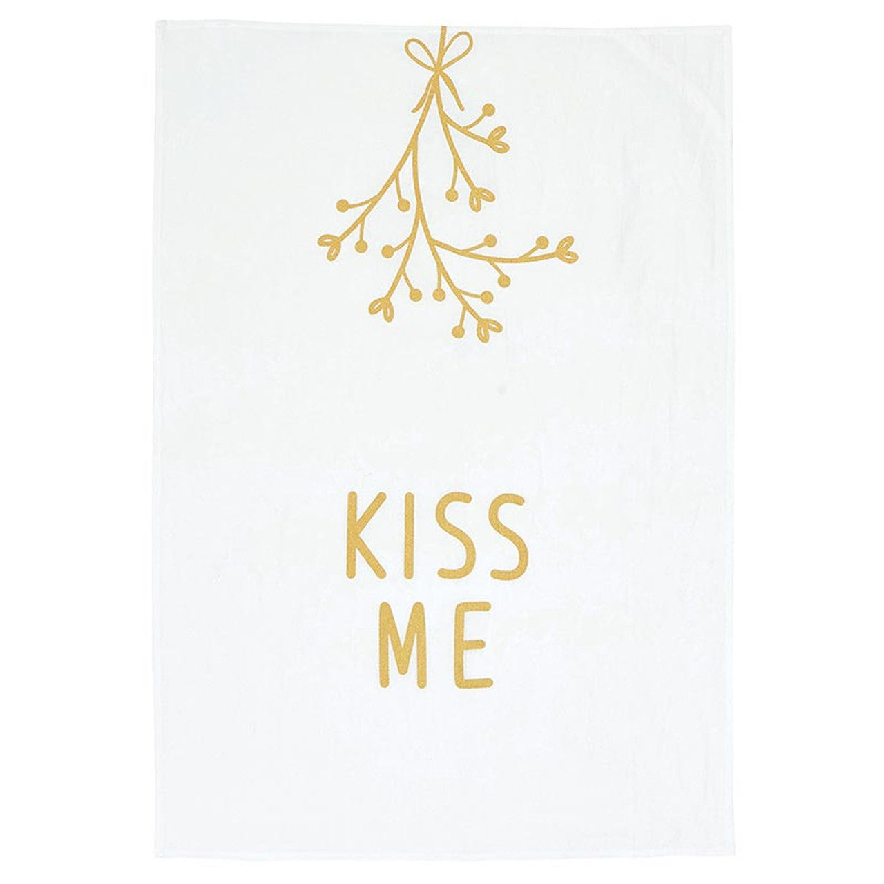 Kiss Me Mistletoe Holiday Kitchen Tea Towel | 20" x 29" Flour Sack Towel in Gift Box