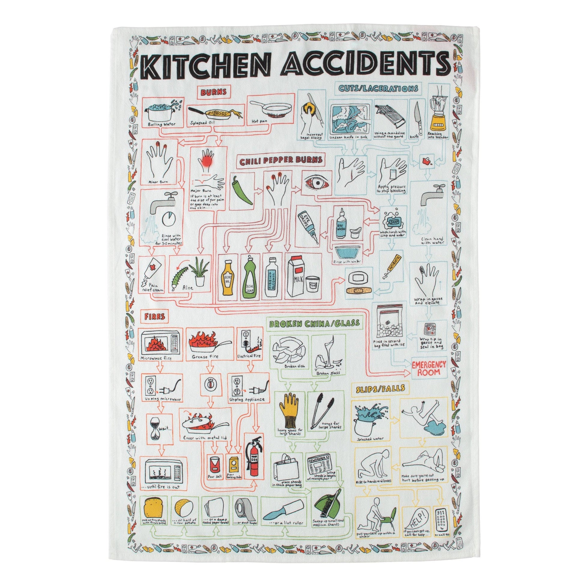 Kitchen Accidents Towel | Dish Hand Tea Towel | 17.25" x 25.5"