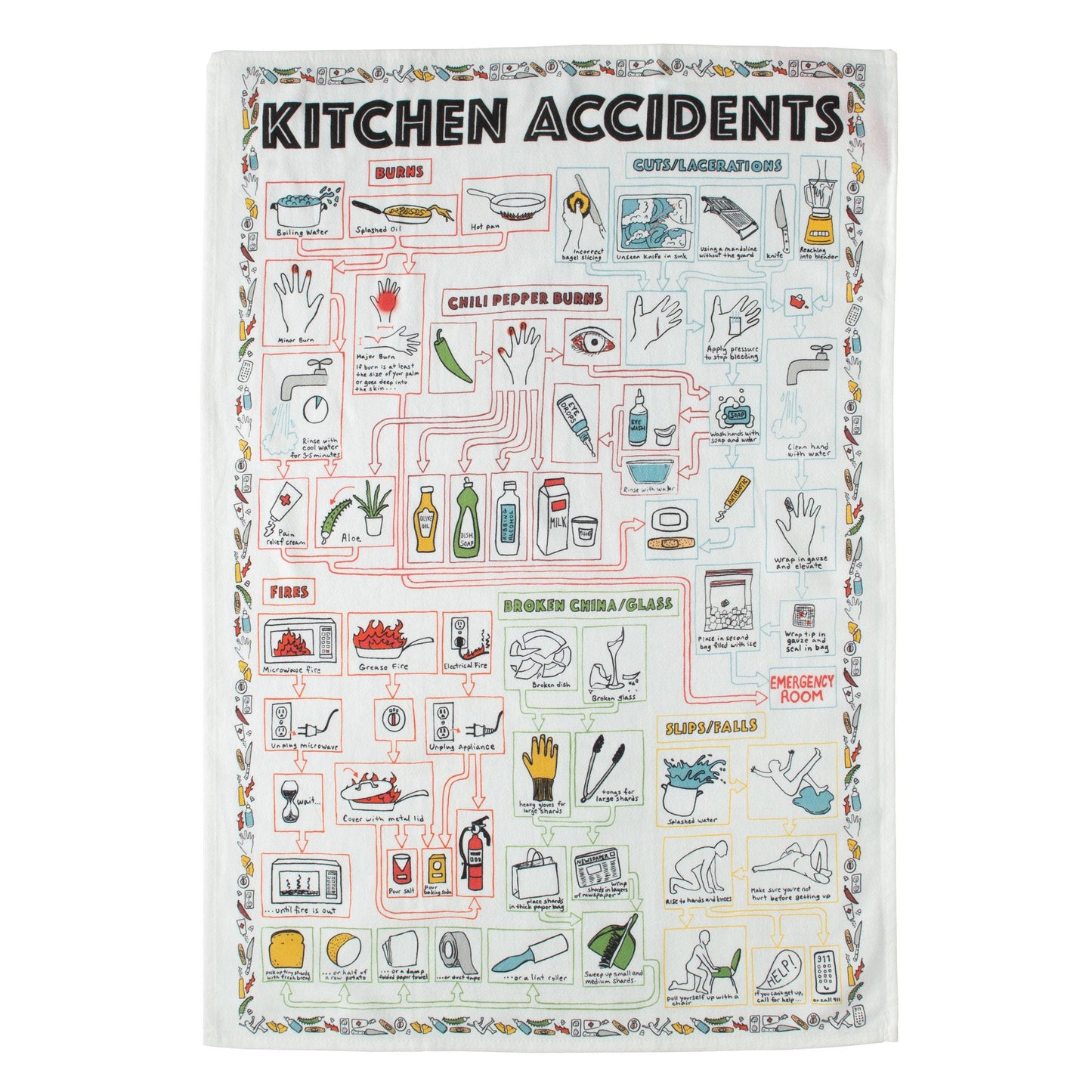 Kitchen Accidents Towel | Dish Hand Tea Towel | 17.25" x 25.5"