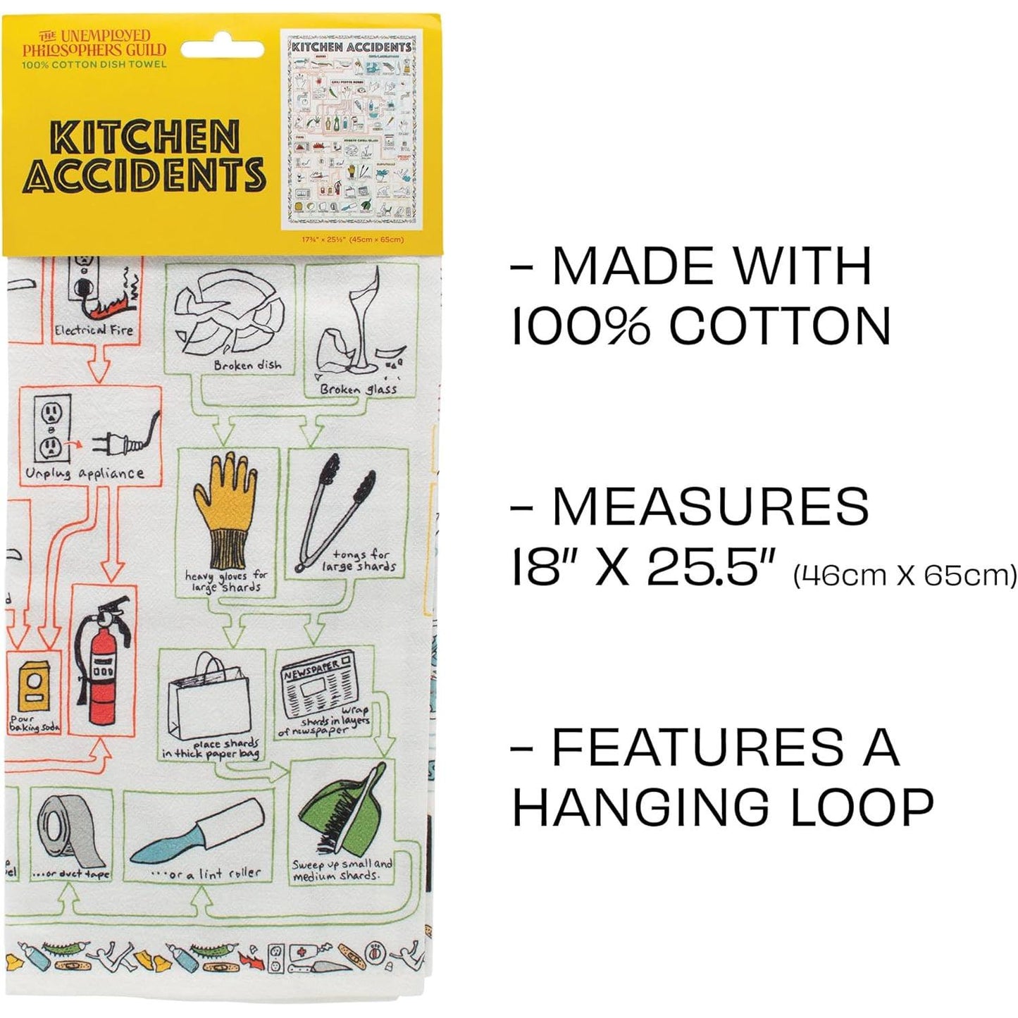 Kitchen Accidents Towel | Dish Hand Tea Towel | 17.25" x 25.5"