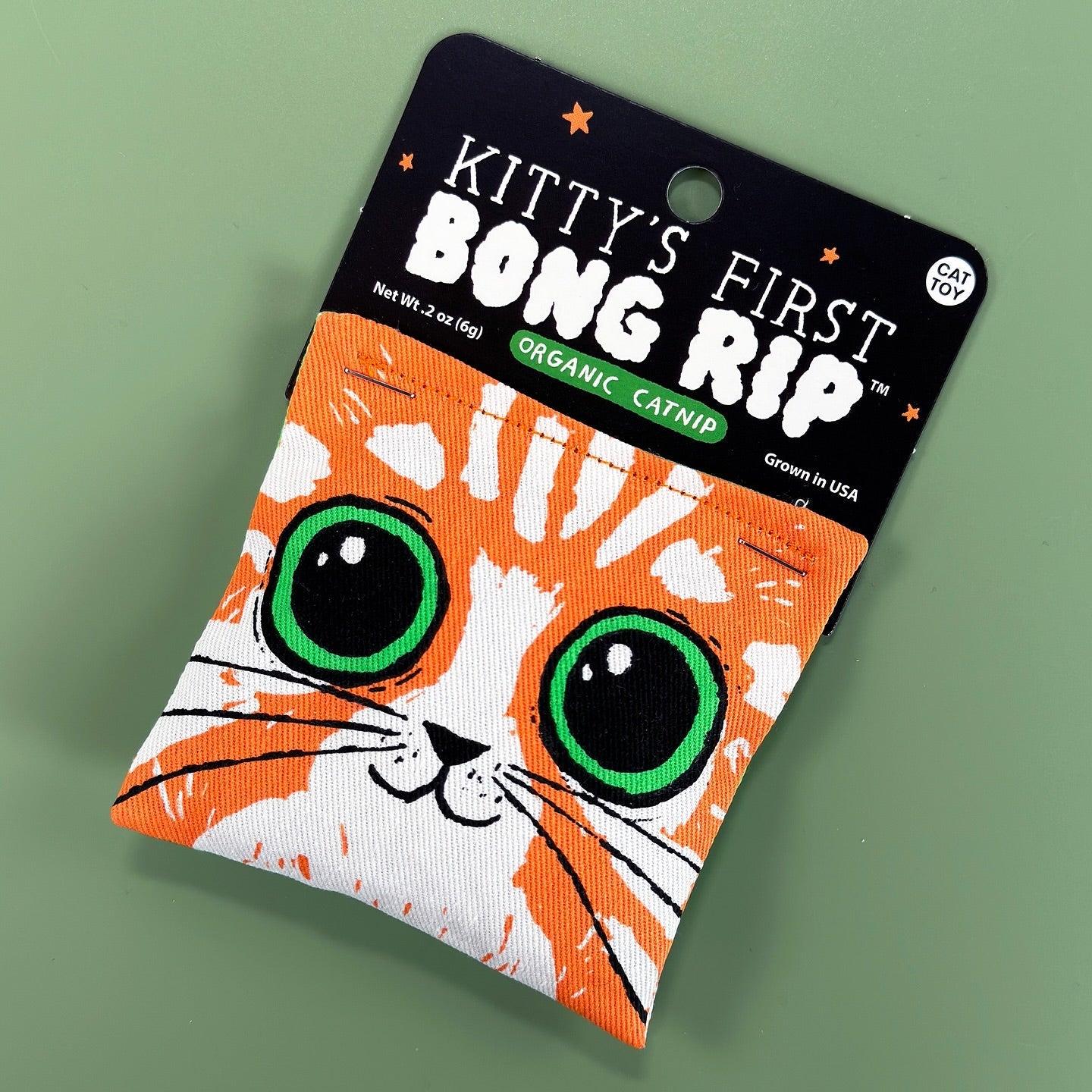 Kitty's First Bong Rip Catnip Cat Toy | Premium Organic Catnip in Illustrated Cotton Pouch | BlueQ at GetBullish