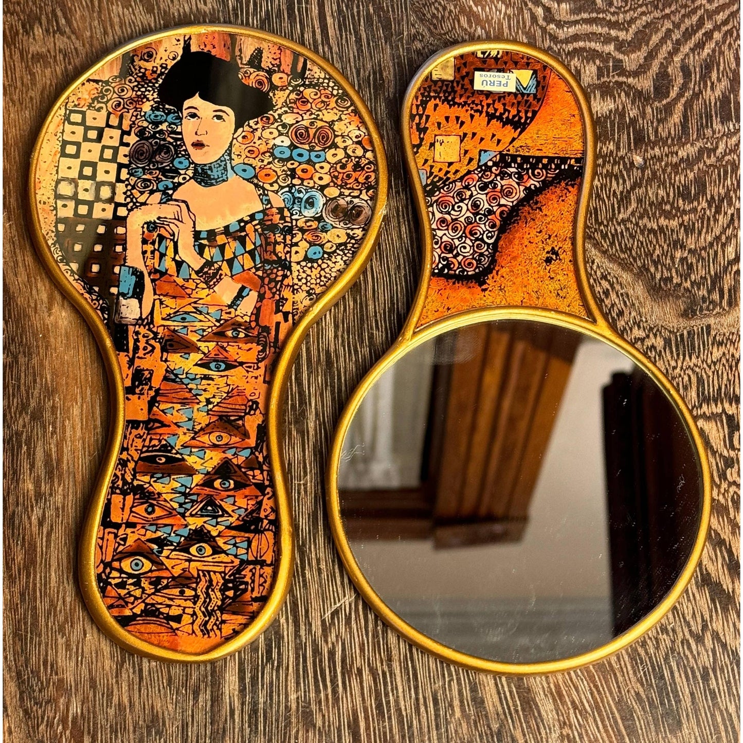 Klimt Morena Glass Hand Mirror | Made in Peru Handy Purse Travel Mirror