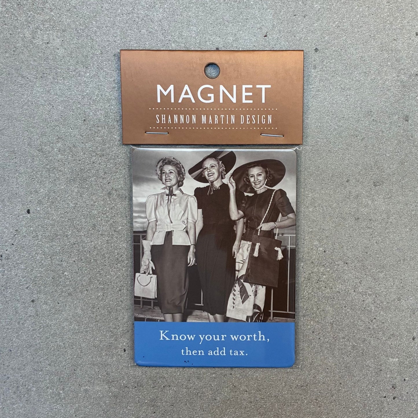 Know Your Worth Then Add Tax Rectangle Magnet | Retro Fridge and Office Magnet