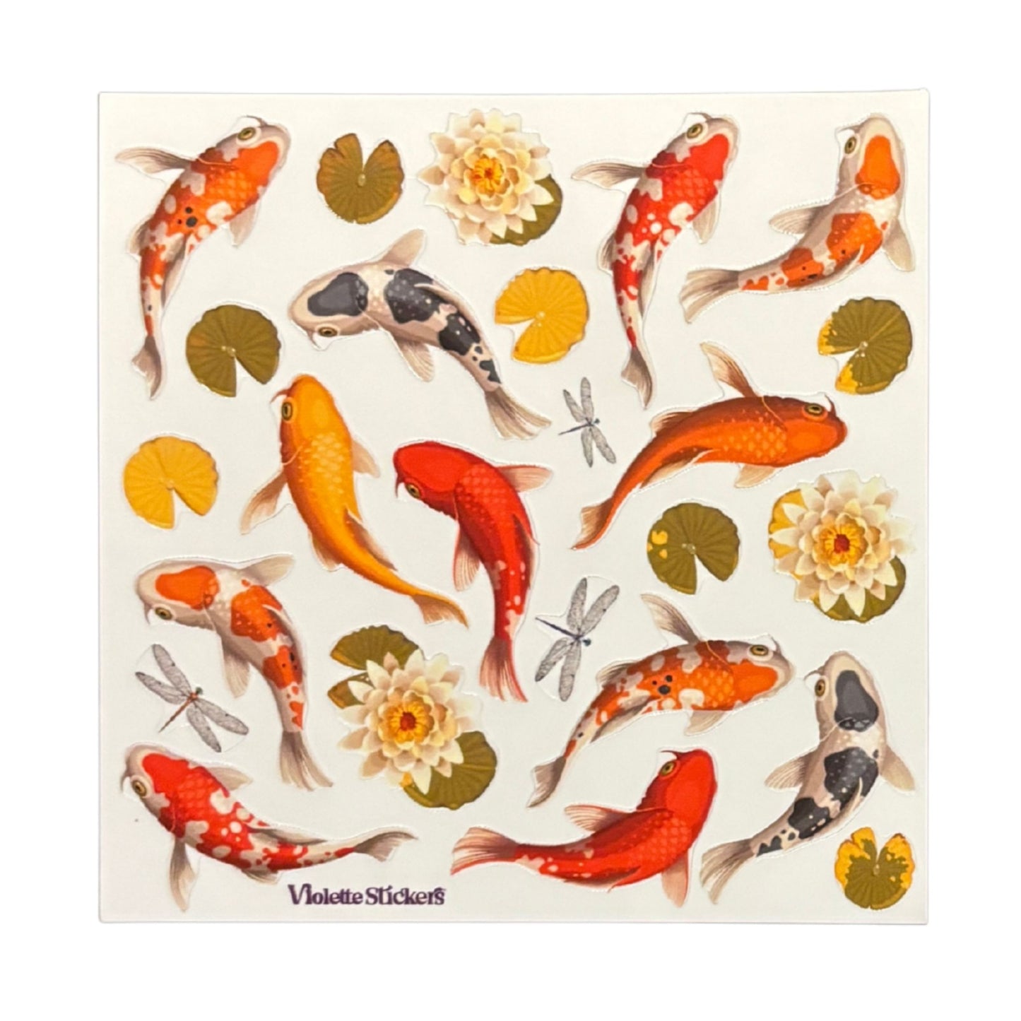 Koi Fish Stickers | 4" x 4" Stickers | 2 Sheets