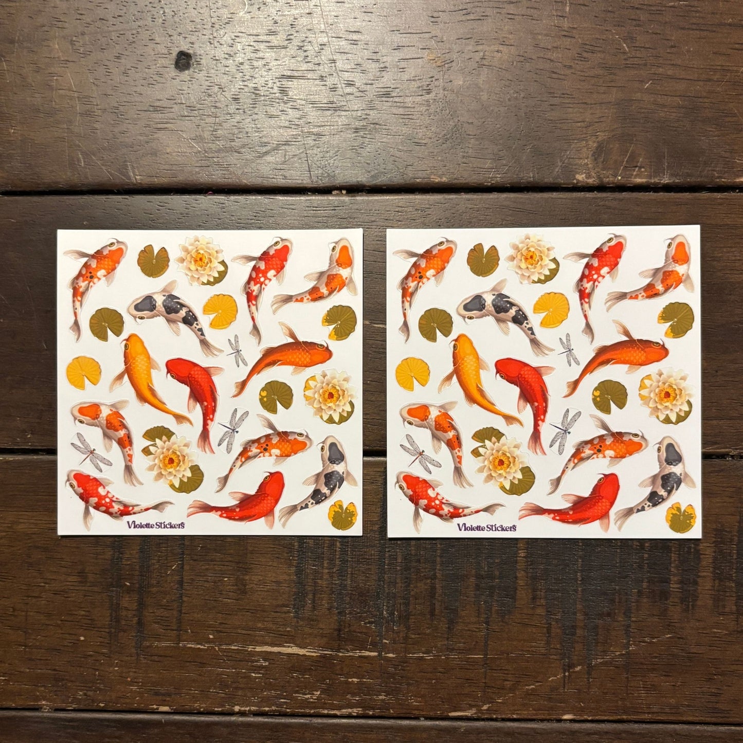 Koi Fish Stickers | 4" x 4" Stickers | 2 Sheets
