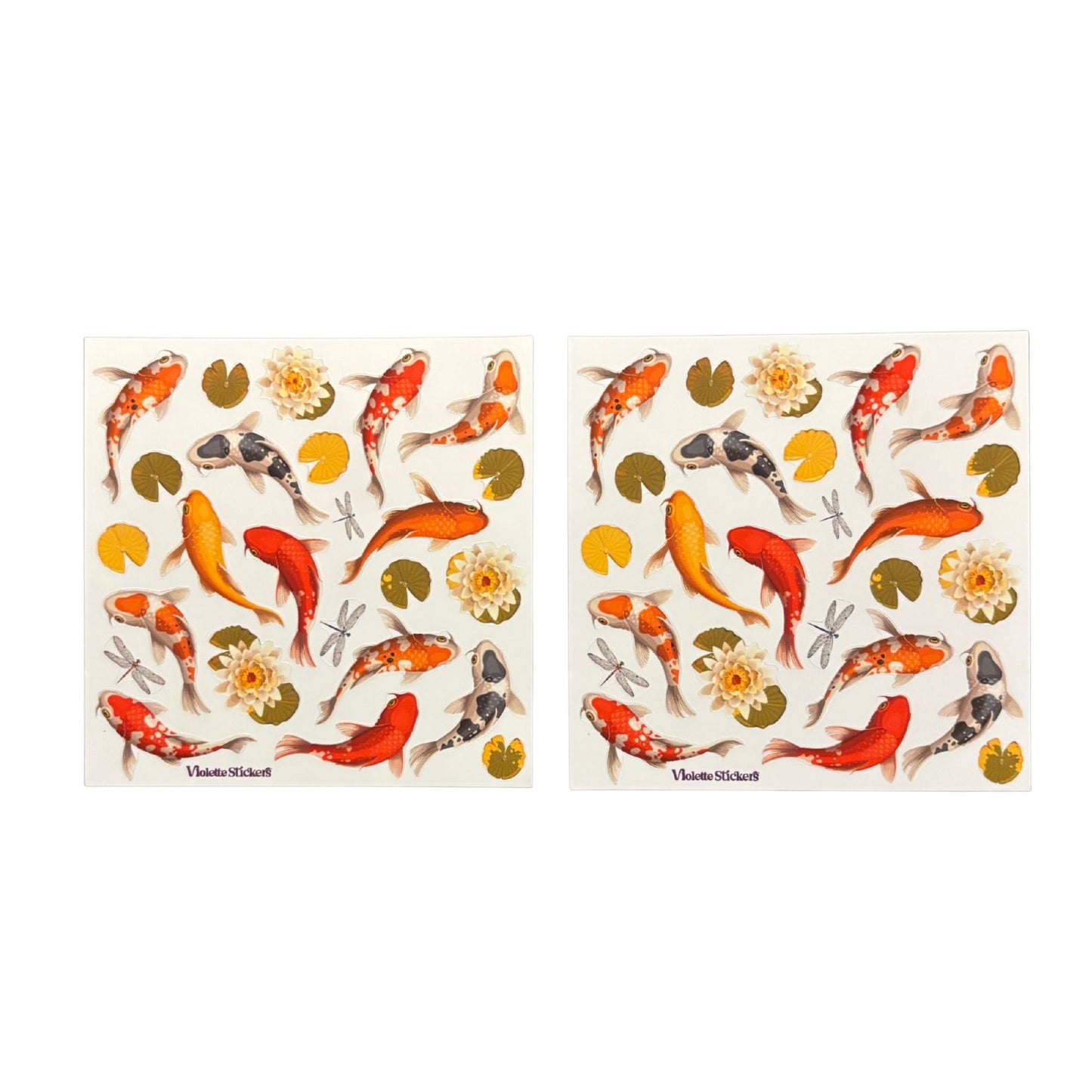 Koi Fish Stickers | 4" x 4" Stickers | 2 Sheets