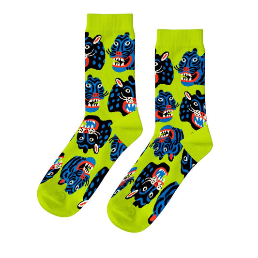 Kristina Micotti Wild Cats Women’s Art Crew Socks – Bold Artist-Designed Socks | Fun Gift for Women