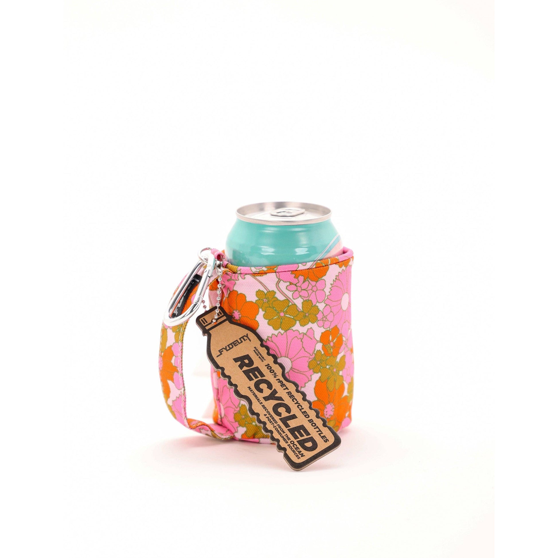 Külzee Can Handle Cooler | Recycled rPET | Floral Red Pink Insulated Beverage Holder