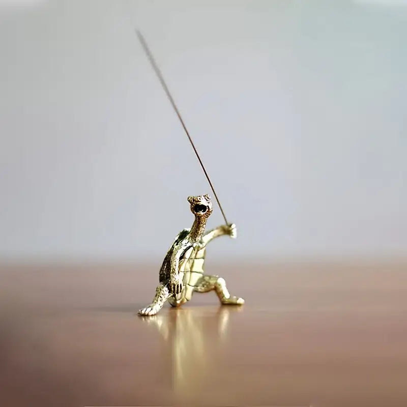 Kung Fu Turtle Incense Holder Bronze Unique Piece | Decorative Incense Stick Burner