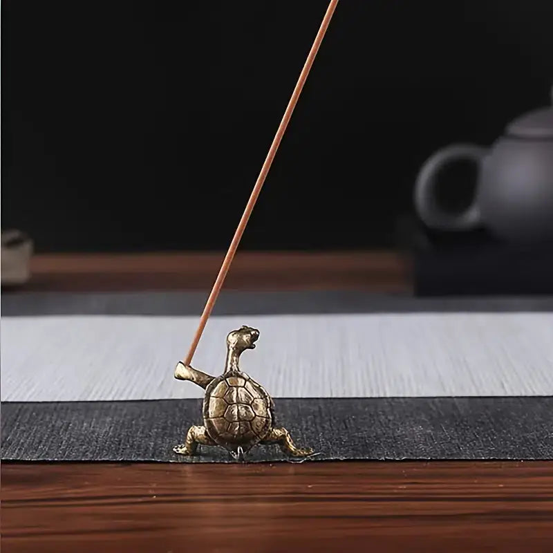 Kung Fu Turtle Incense Holder Bronze Unique Piece | Decorative Incense Stick Burner