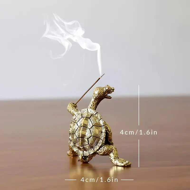 Kung Fu Turtle Incense Holder Bronze Unique Piece | Decorative Incense Stick Burner