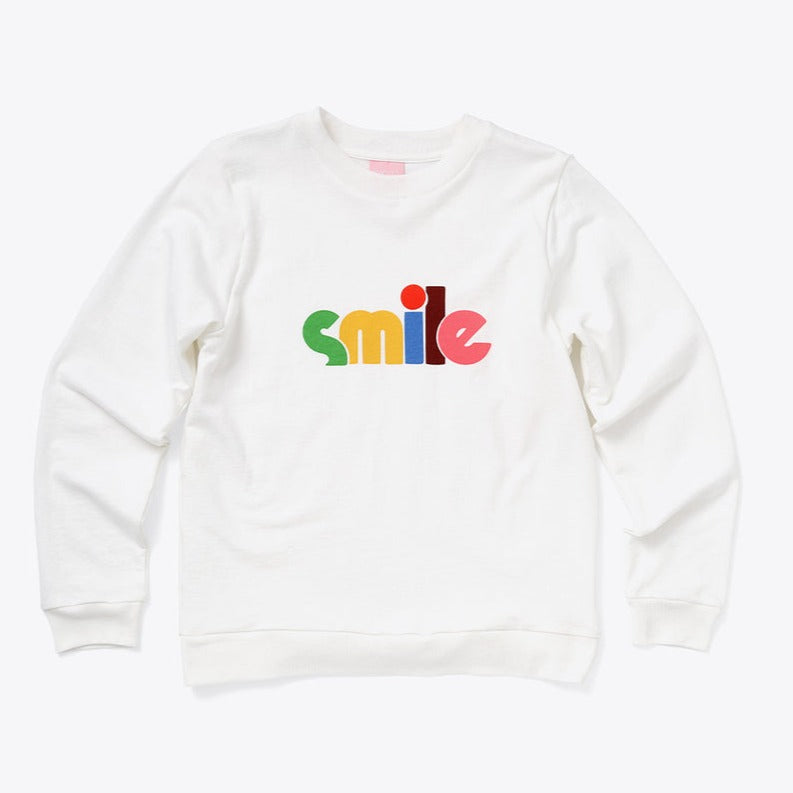 [LARGE ONLY] Ban.do Smile Sweatshirt in Ivory