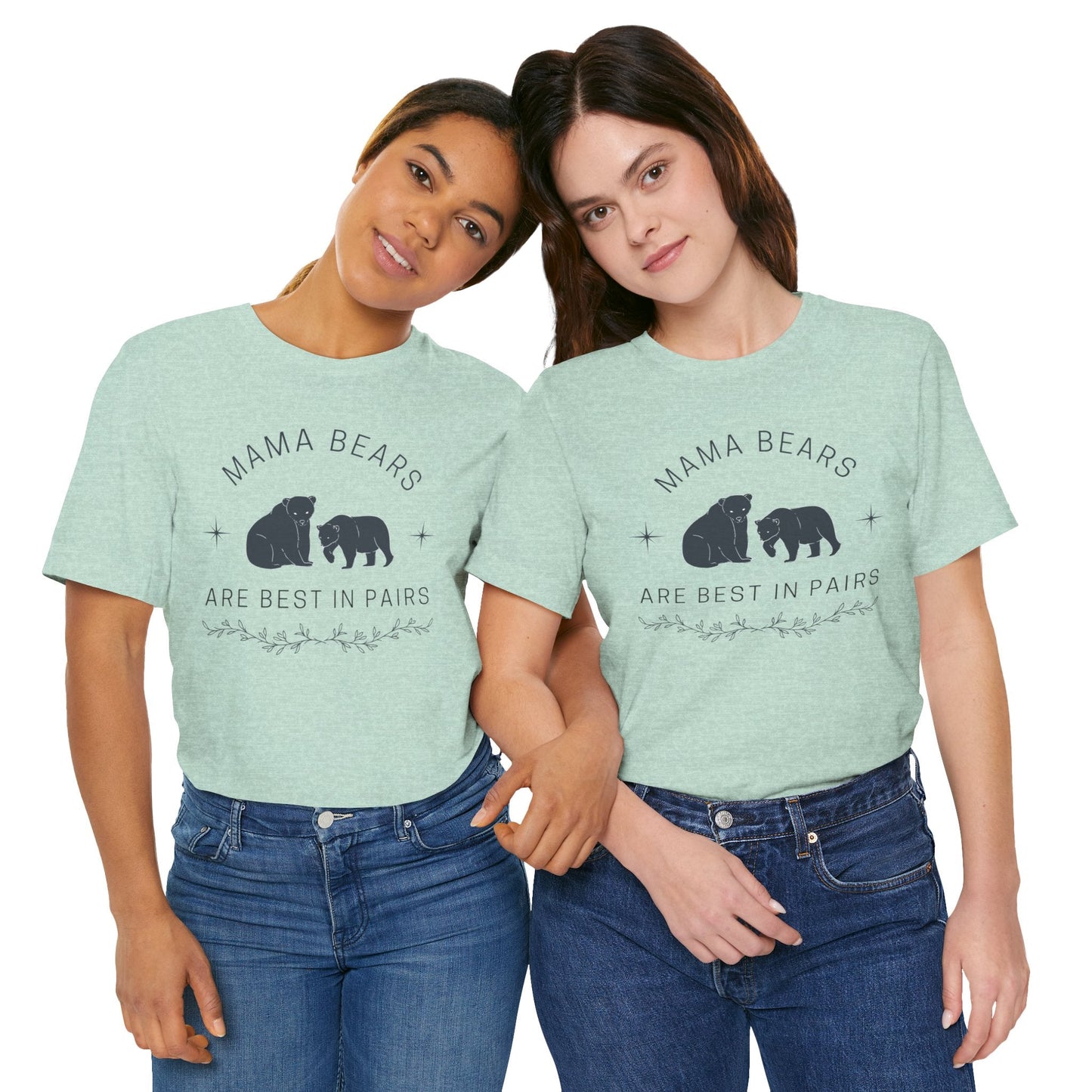 LGBT Moms "Mama Bears are Best in Pairs" Jersey Short Sleeve Tee | Mothers Day Lesbian Moms LGBTQ shirt