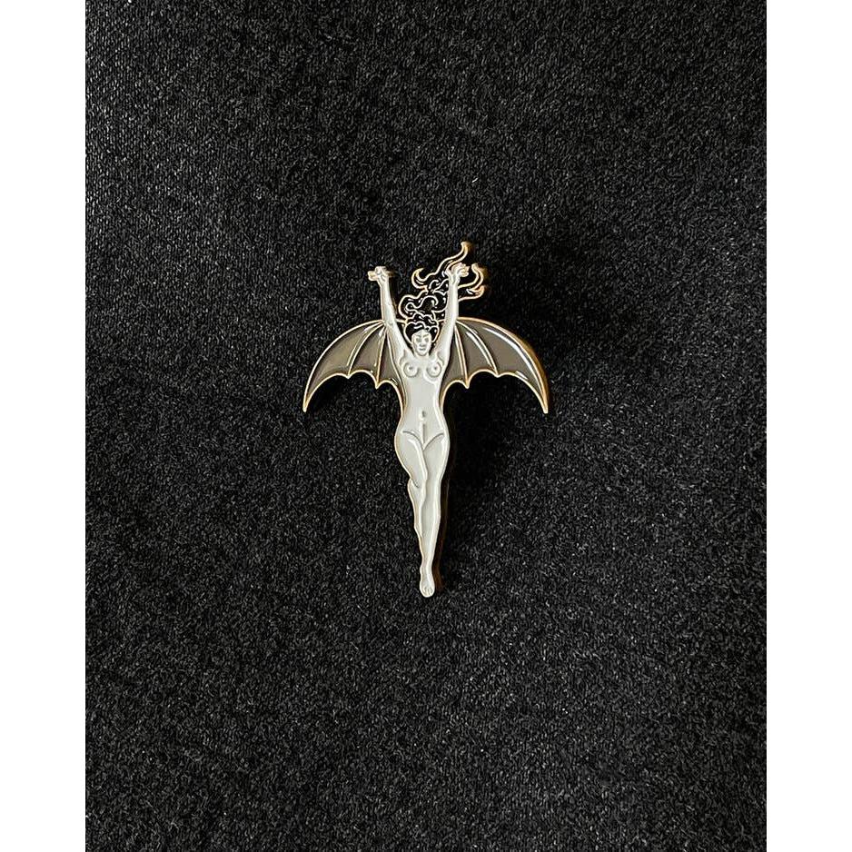 La Femme Chauve-Souris Enamel Pin | Bat Woman Soft Lapel Pin | 1.3" x 1.76"