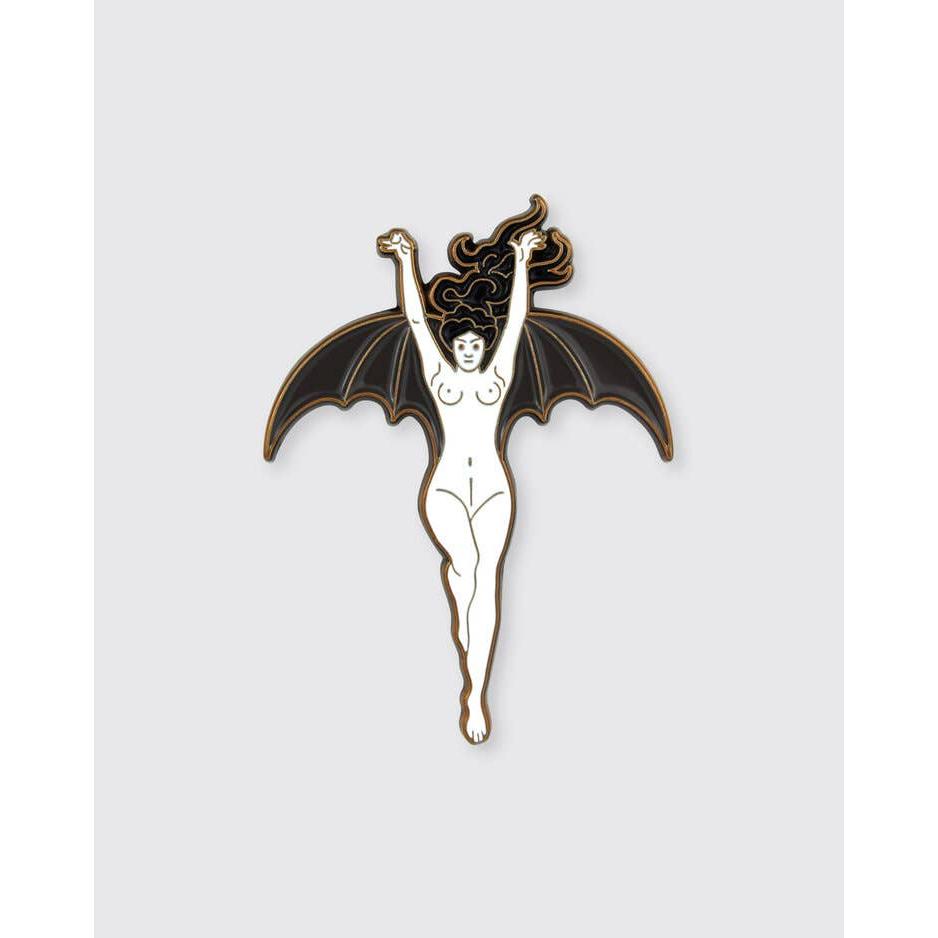 La Femme Chauve-Souris Enamel Pin | Bat Woman Soft Lapel Pin | 1.3" x 1.76"