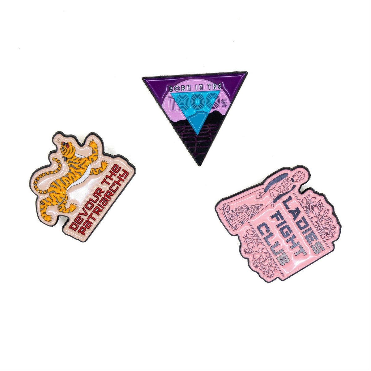 Ladies Fight Club Enamel Pin Victorian Funny Lapel Pin