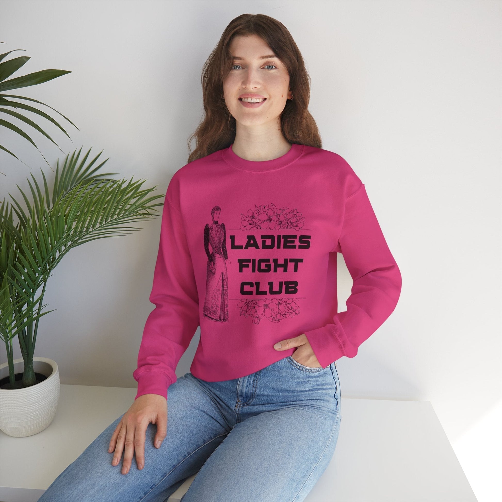 Ladies Fight Club Unisex Heavy Blend™ Crewneck Sweatshirt Sizes SM-5XL | Plus Size Available