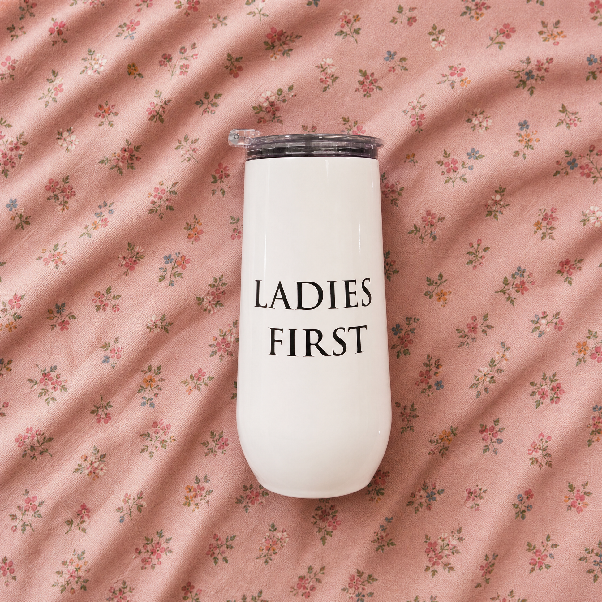 Ladies First Champagne Tumbler with Fliptop Lid | Stainless Steel Insulated Flute-Santa Barbara Design Studio-The Bullish Store